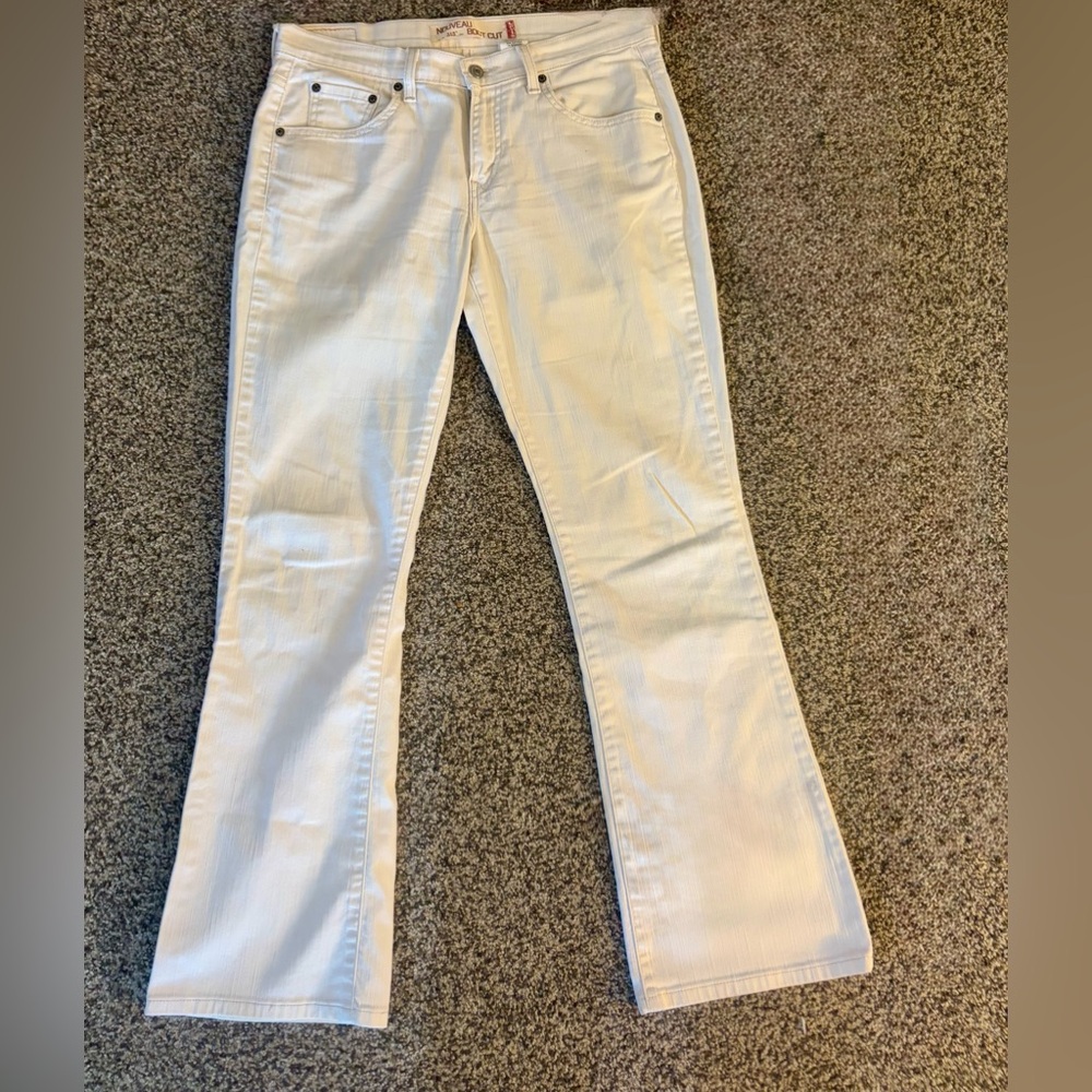 Levi’s 315 Nouveau White Boot Cut Jeans Women’s Size 8L Slim Fit Denim